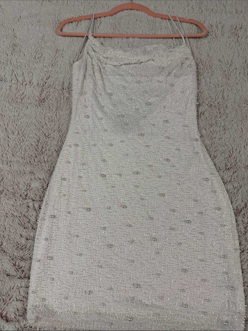 The Vintage Shop White Sequin Beaded Mini Dress